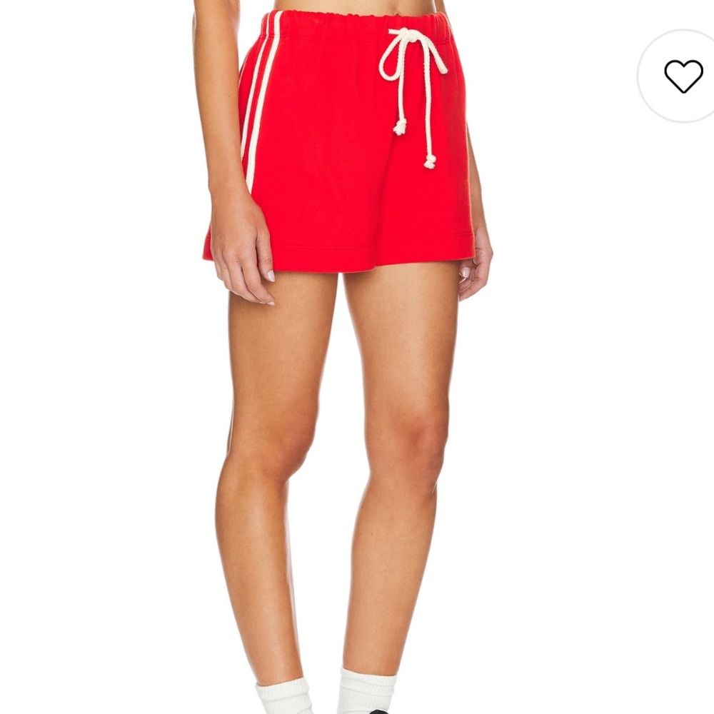 Donni - red eco terry stripe sweat short M